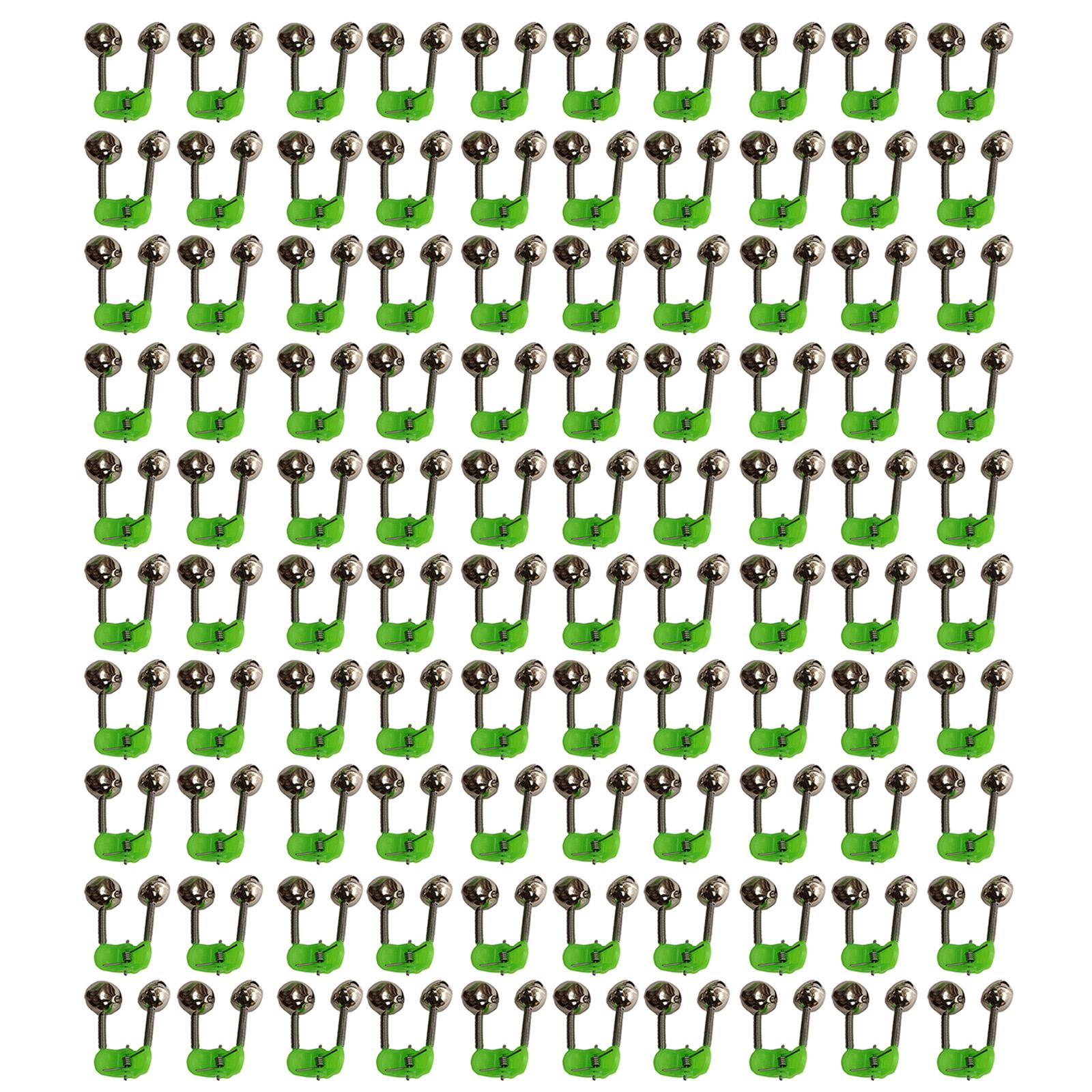 

100Pcs Fishing Rod Bell Rod Clamp Clip Double Alert Bells Outdoor Fishing Tools Fishing Rod Bites Baits Indicator Alarm