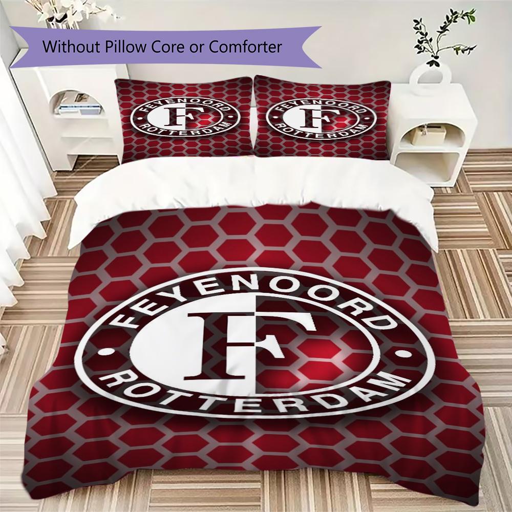 Feyenoord Pattern Bedding Uilt Set Uilt Cover Pillowcase Home Decoration Birthday Gift (1 * Duvet Cover + 2 * Pillowcase Without Core)53
