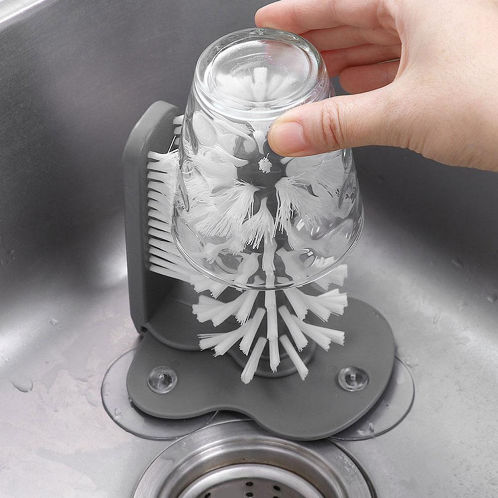 Wand-Saugbecher-Typ Tassenbürste Glas-Wasserflasche Becherreiniger Reinigungswerkzeug für den Heimgebrauch