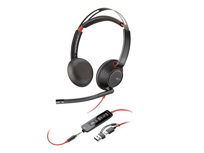 Micro-casque - filaire - jack 3,5mm, USB-C - HP Inc. - Poly Blackwire 5220 - Micro-casque - sur-oreille - filaire - jack 3,5mm, USB
