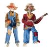 Halloween Skeleton Ornament Animated Country Skeleton Musician Band Banjo Player Statue Farmhouse Style Haunted House Decor