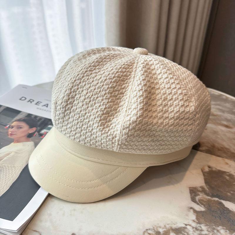 Women's Stylish Beret Hat, Lightweight Knitted Painter Hat, Urban Chic Retro Newsboy Cap for Fall/Spring, Casual, Christmas Gift