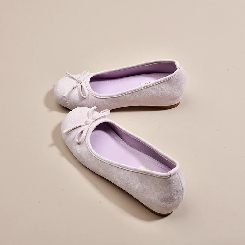

2025 spring and summer new silver single shoes women s flat shoes soft-soled ballet shoes gun color egg roll shoes women s comfortable ladyshoes 42 фиолетовый