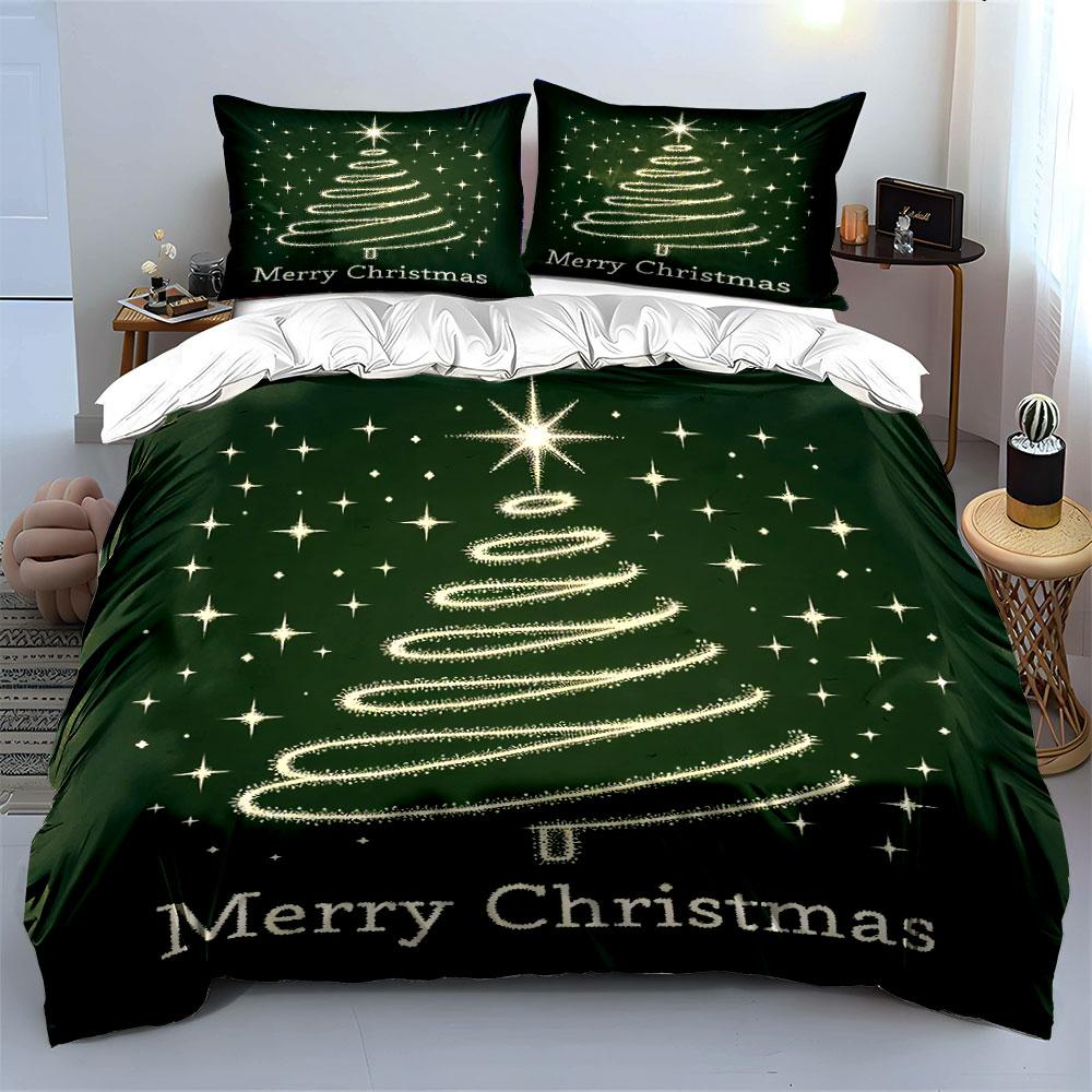 Green Christmas Tree Bedding Set Bedding Duvet Cover Set Duvet Cover Pillowcases (1 * Duvet Cover 2 * Pillowcases, Without Duvet Insert)