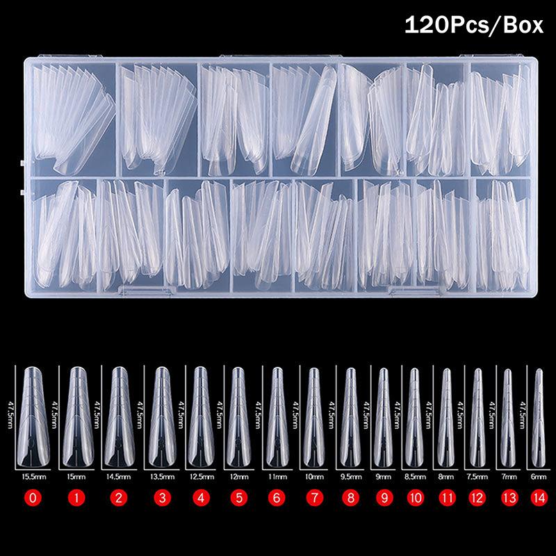 

120Pcs Nail Extension Molds - Dual Color Clear & Pink Acrylic Nail Forms for Nail Extension & Salon Use белый