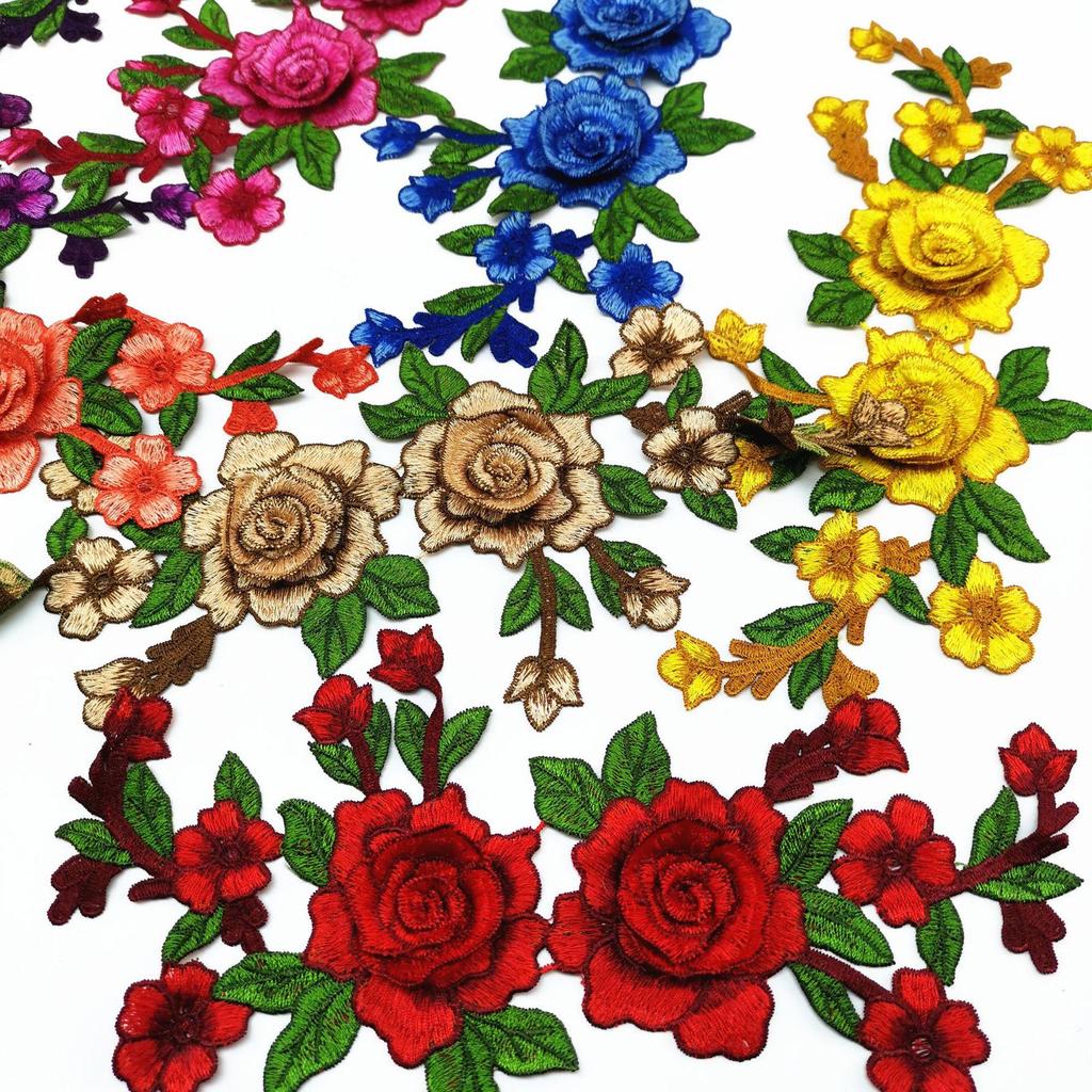 12-Color 3D Water-Soluble Embroidery Appliqué Ethnic Style Clothing Patch