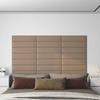 VidaXL Wall Panels 12 Pcs Cappuccino 60x15 Cm Faux Leather 1.08 M² 343831