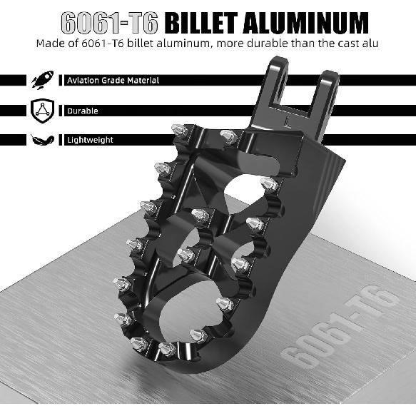NICECNC Black 57mm Wide Foot Pegs Pedals Rests Dirt Bike Compatible with Suzuki DRZ400S/DRZSM 2000 2001 20002 2003 2004 2005-2020 2021 2022 2023