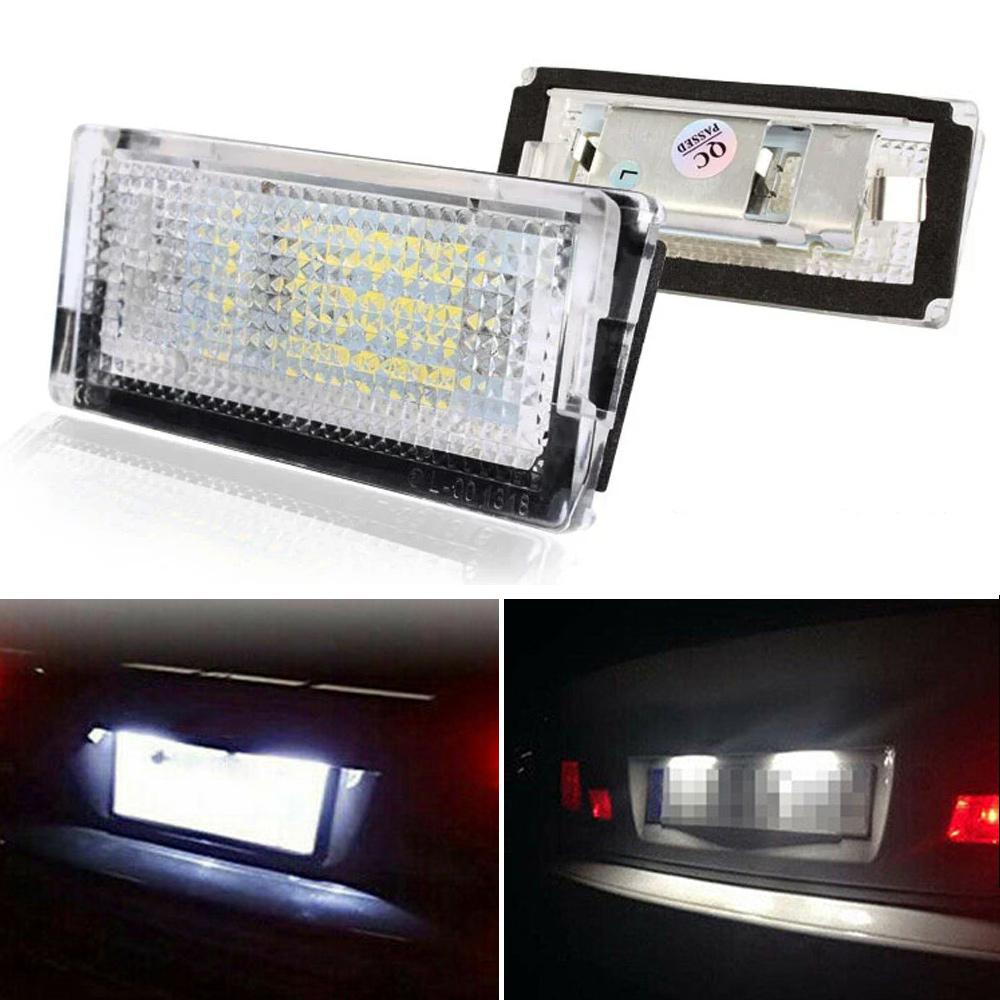For BMW 3 Series E46 4D 1998-2003 5D Touring 1998-2005 2PCS 18LED Number License Plate Light Lamp Cold White CANBUS Car No Error