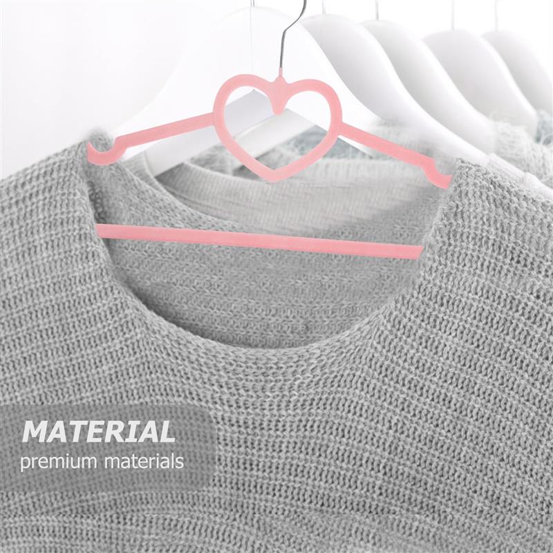 10pcs Heart Shaped Clothes Hanger Durable Coat Hanger Drying Rack Space Saver Wardrobe Storage Hanging Shelf