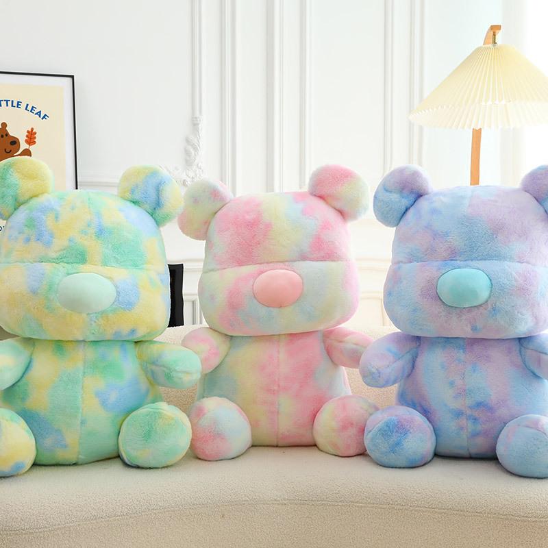 Violent colorful bear plush toy tie-dye teddy bear doll children's birthday gift activity