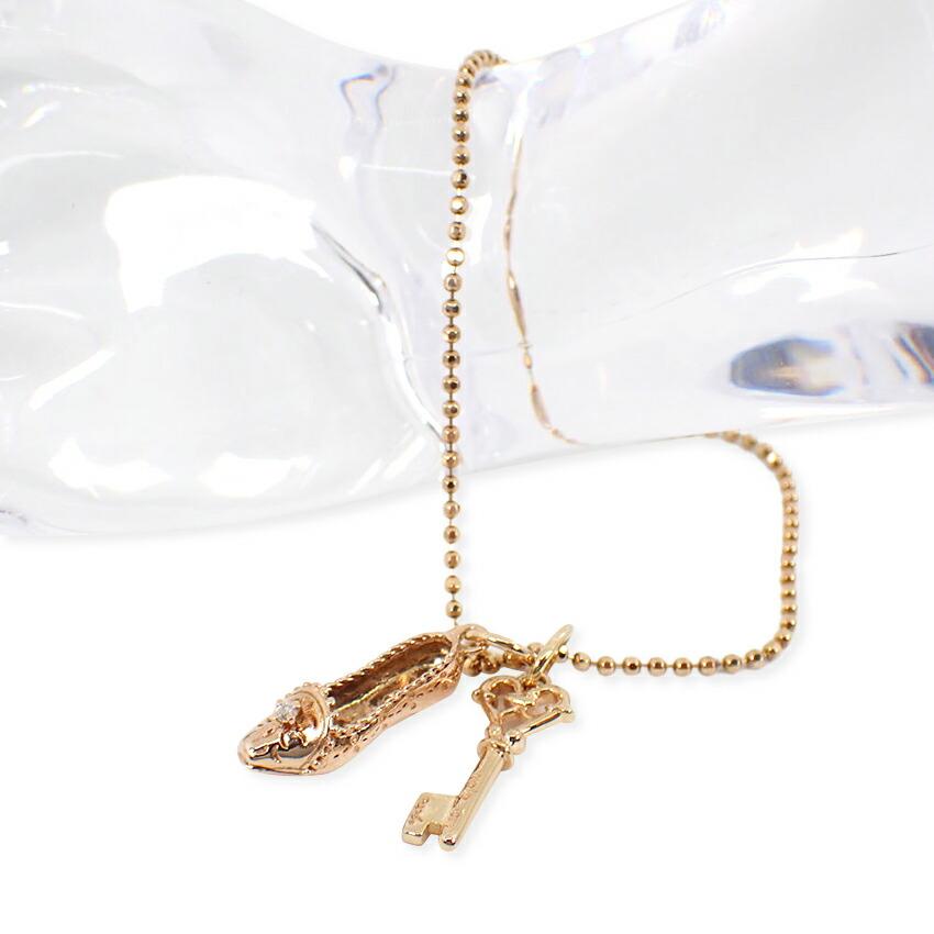 

[Pre-owned] agete K10PG/YG Diamond Heel Key Bracelet/j19-41