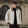 Spring and Autumn Twill Splicing Jacket Lapel Design Sense Loose Casual Jacket Top Trend High Sense
