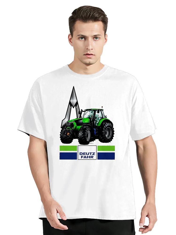 Deutz Fahr Trattore Maglietta da Uomo Estate Girocollo Maglietta in Cotone Hip Hop T-shirt Abbigliamento Top Oversize