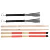 Drum Sticks Set 5A Classic Maple Rod Instrument Accessory with Retractable Brushes for Jazz