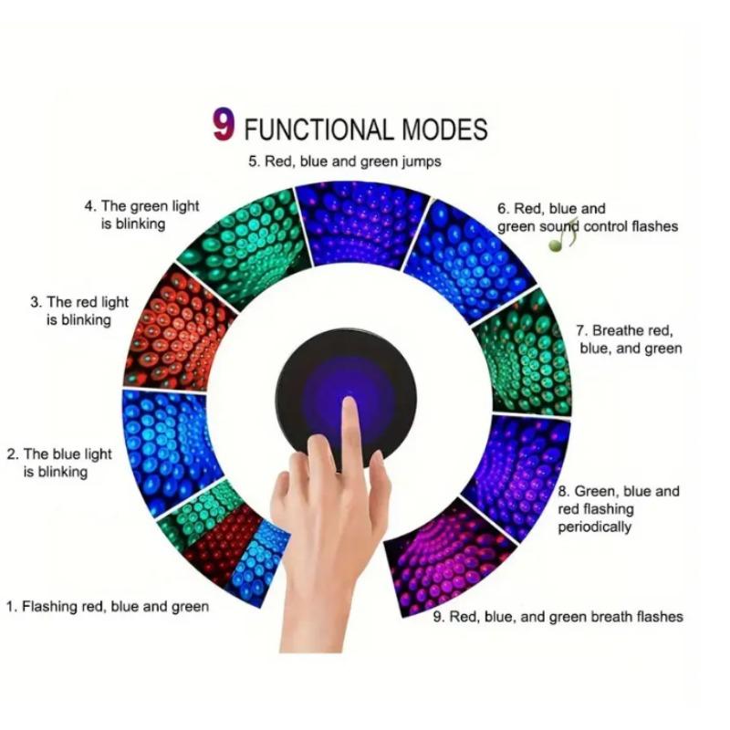 1pc Car USB Led Starry Sky Top Atmosphere Light Starry Sky Magic Colorful Lights Party Acoustic Control Lamp Gift Not Glaring CN Dome Lights 6