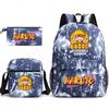 Large Capacity Schoolbag with Shoulder Strap; Student Three-piece Pencil Case Set