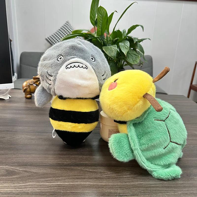 18cm Creative Transform Plush Toy Cute Fox Dog Shark Bee Tortoise Flip Over Soft Stuffed Doll Pillow Home Decor Birthday Gift
