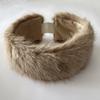 Artificial Hair Band Elastic Imitation Fox Fur Headband Wide Edge Design No Dome Coldproof Winter Hair Tie