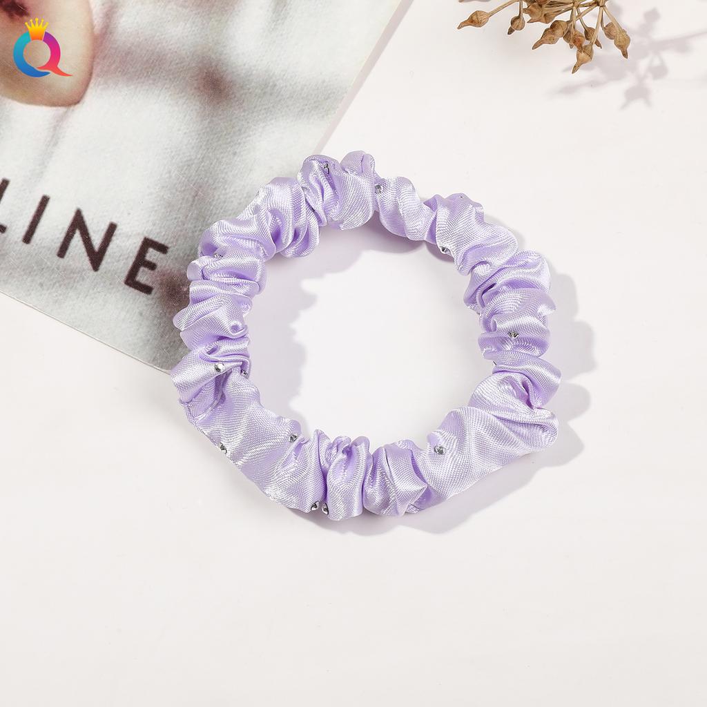 Satin Großes Scrunchie Einfarbig Kordelfarbe Dinza Pferdeschwanz Kugel Haargummi