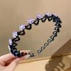 Hair Tidying Headband for Women, Face Washing Headband with Teeth, Non-slip, High Top Head, Temperament Pressure Hair Water Drill Headband