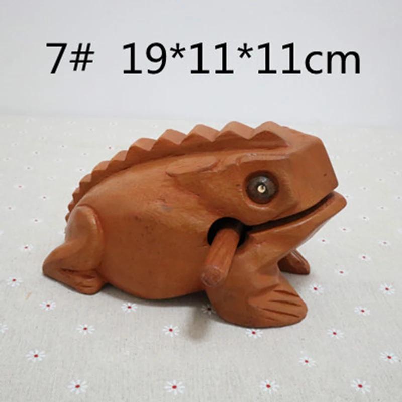 Wooden Lucky Frog Thailand Traditional Craft Croaking Musical Instrument Home Office Decor Fengshui Carved Ornament Kid Toy Gift