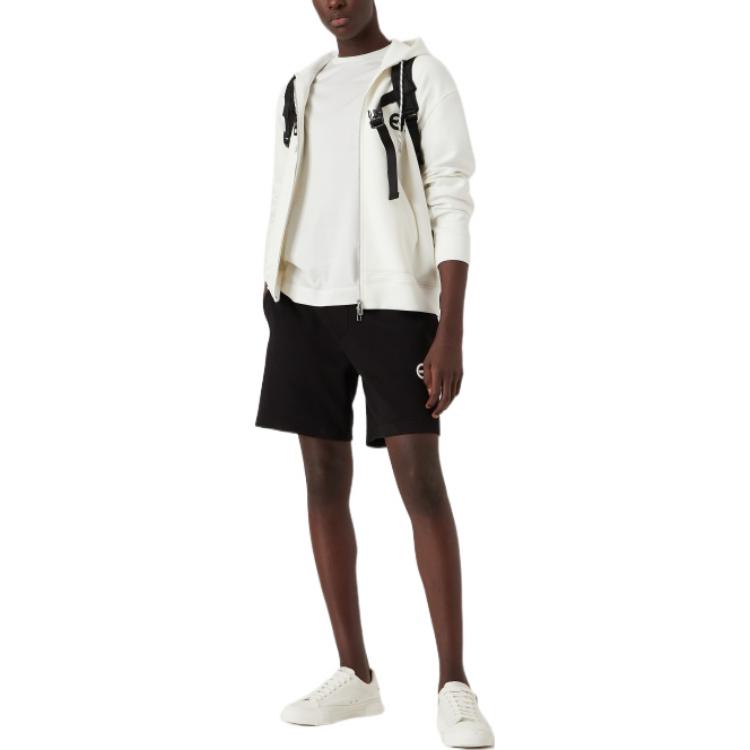 Emporio Armani Ss22 Solid Color Straight Leg Drawstring Loose Casual Shorts Men shorts Black 3L1PFU-1JHSZ-0999