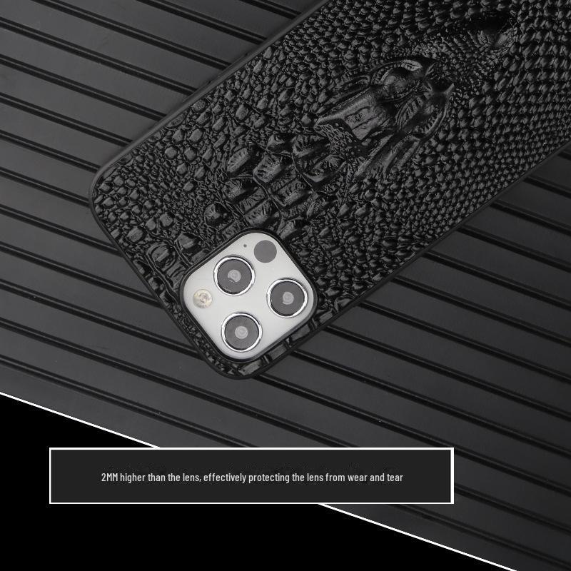 Drachenkopf-Hülle aus echtem Leder für Apple iPhone 14, 13 Pro, 12 Pro Max und 11