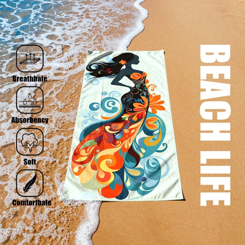 Premium Beach Towel with Strong Wrapping Function  Ideal for Camping  Swimming  Mother's Day Gift  Father's Day Gift  Suitable