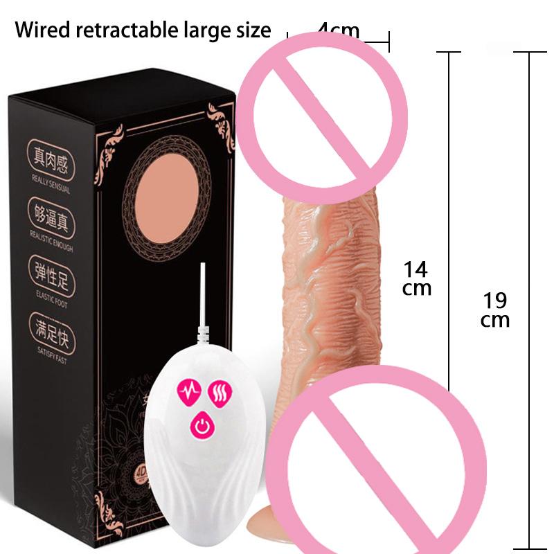 Telescopic Vibrating Dildos for Women Foreskin Testicles Dildo Anal Vaginal Stimulation Sex Toys Female Masturbation Heat Penis
