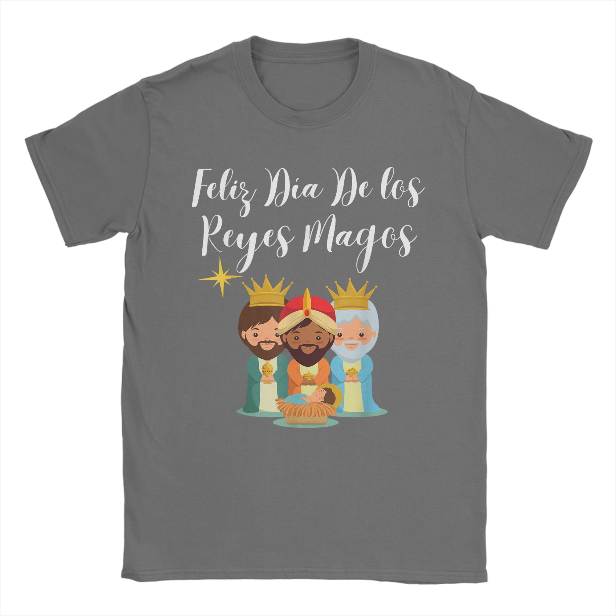 Vintage Wise Three Kings Day Epiphany T-Shirts Men Round Neck Cotton T Shirt Feliz Dia De Reyes Short Sleeve Tees Printing Tops 4XL