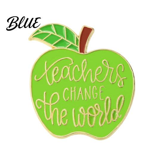 Canvas Bag Accessory Brooch Pin Enamel Teacher-Themed Fruit Shape Lapel