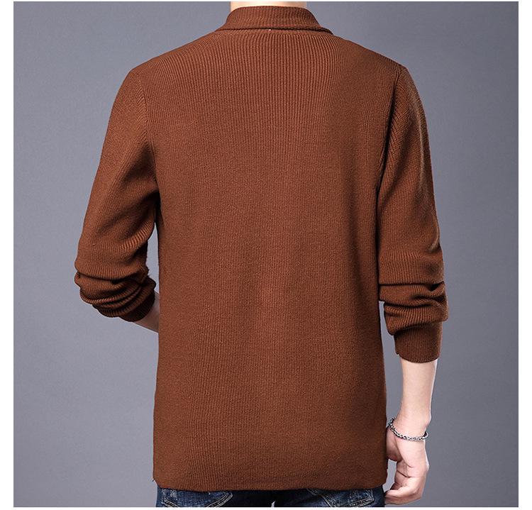 Men's Spring & Autumn Knit Cardigan Jacket - Single-Button Business Casual Top