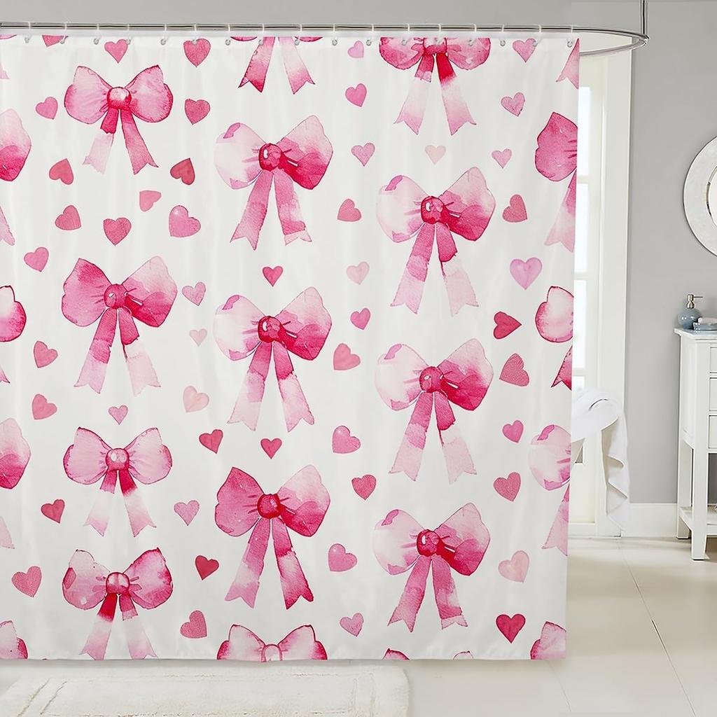 Kids Cherry Bathroom Shower Curtain Set Cherry Pattern Shower Curtain Boys Girls Cute Fruit Bath Curtain for Cartoon Fruit