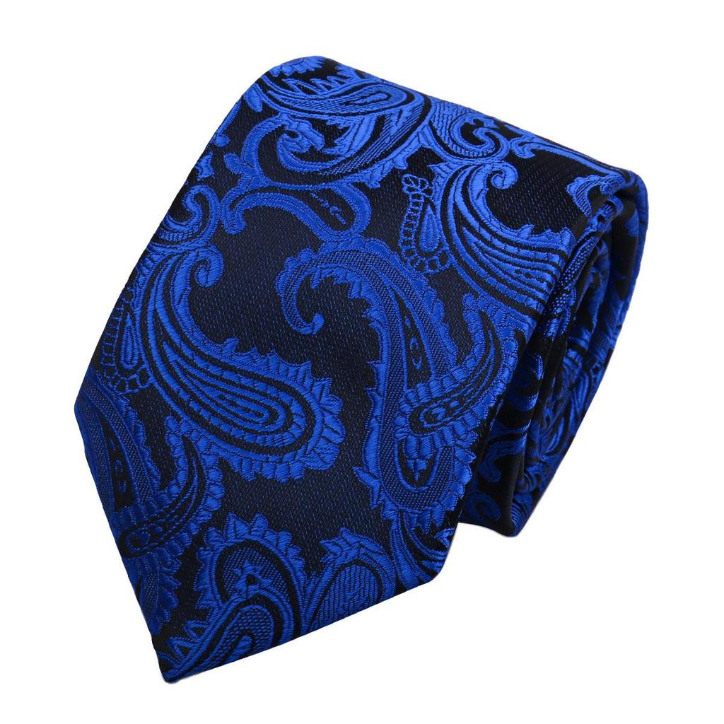 Handmade Paisley Stripe Jacquard Polyester Tie, 7.5cm