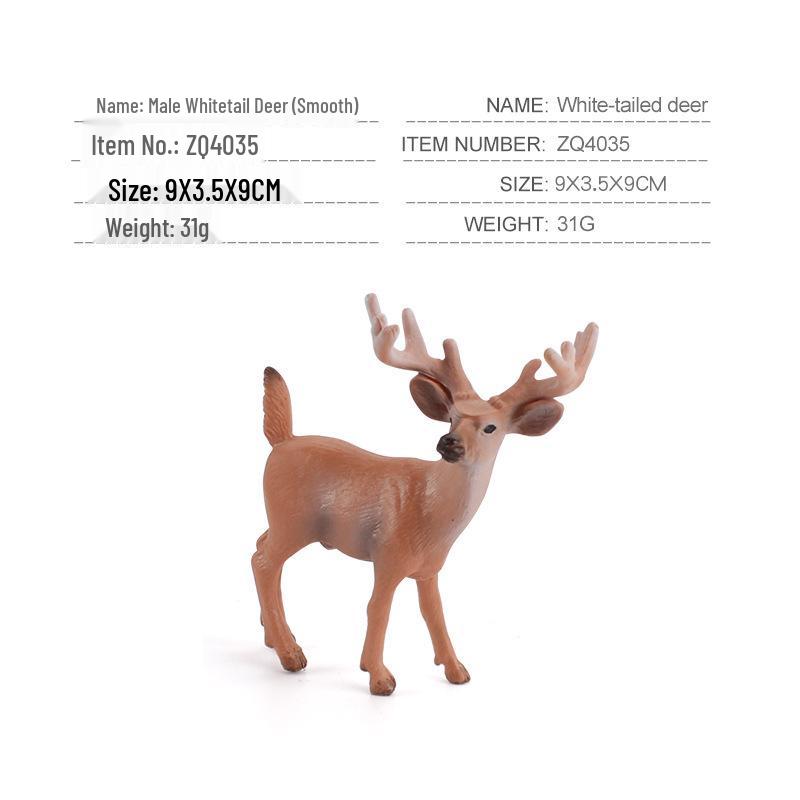 Simulated Christmas Reindeer and White-Tailed Deer Ornament Set