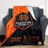 Name Custom Houston Dynamo Print Flannel Blanket High Quality Warm Comfortable Cover for All Seasons Perfect for Gifts Home Decor