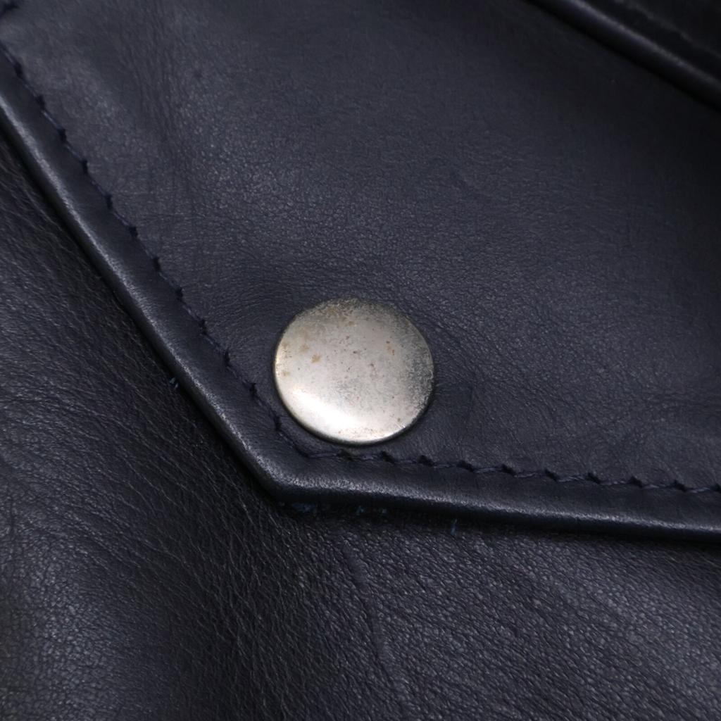 SCHOTT ×NEIGHBORHOODxKostas Seremetis 149UN ONE STAR/One Star Cowhide Back Graphic Double Rider Jacket Jacket 38 NavyUsed