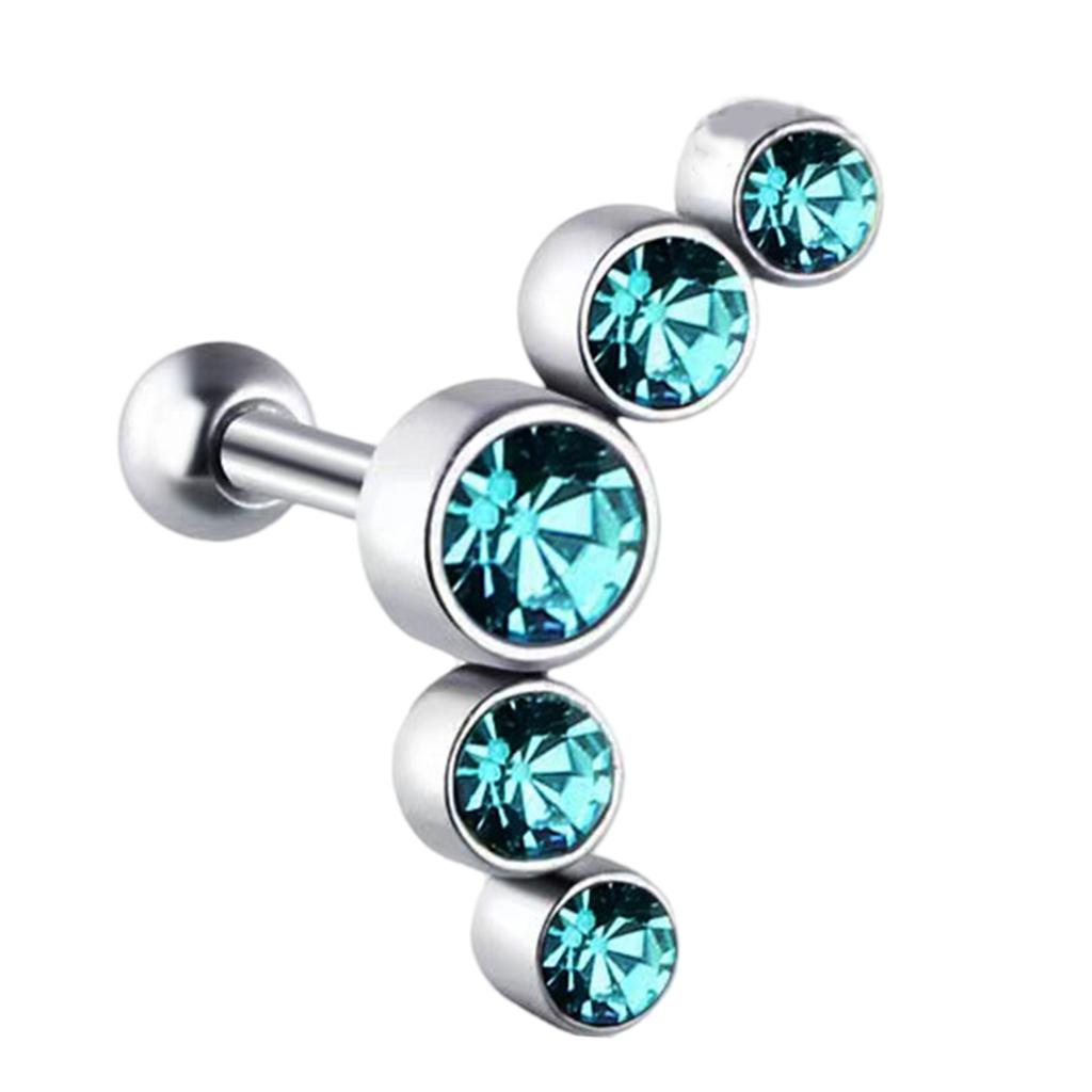 Stilvoller Knorpel Helix Tragus Stecker Ohrring Edelstahl Körperschmuck mit Zirkonia Mode Ohr Accessoires