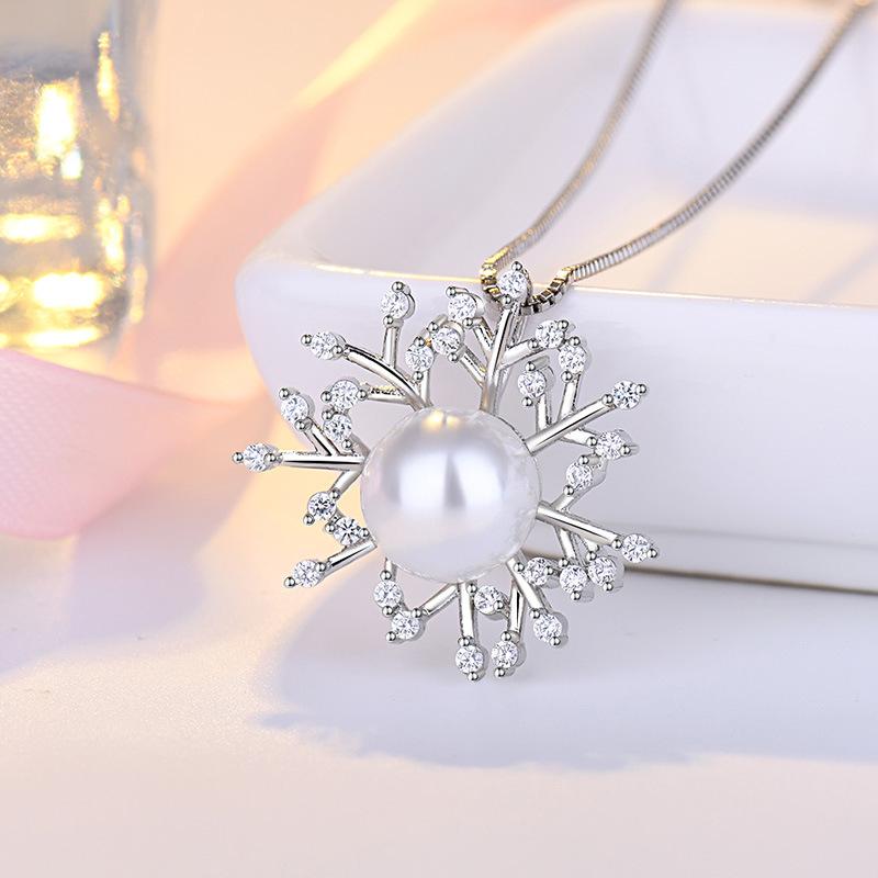 925 Sterling Silver Moon Necklace Pendant Zircon For Women Fashion Exquisite Student Girlfriend Jewelry Accessories Heart GiftGood Product