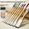 9Pcs Beginner Brush Set Nylon Hair For Canvas Watercolor Acrylic Oil Painting Artist Painting Tools Art Supplies