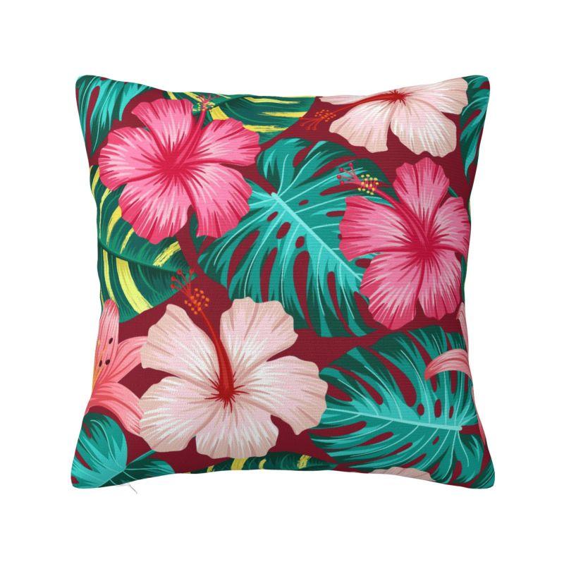 Hawaii Floral Tropical Flowers Leaves Cushion Cover x cm Polyester Throw Pillow Case Home Decoration Bedding Pillowcase
