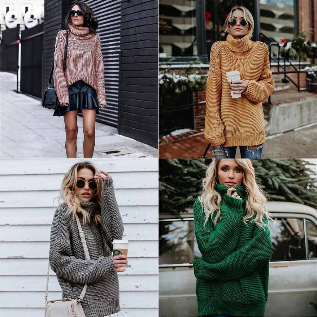 Luxuriously Soft Women Winter Warm Turtleneck Chunky Knitted Sweater For Cozy Comfort