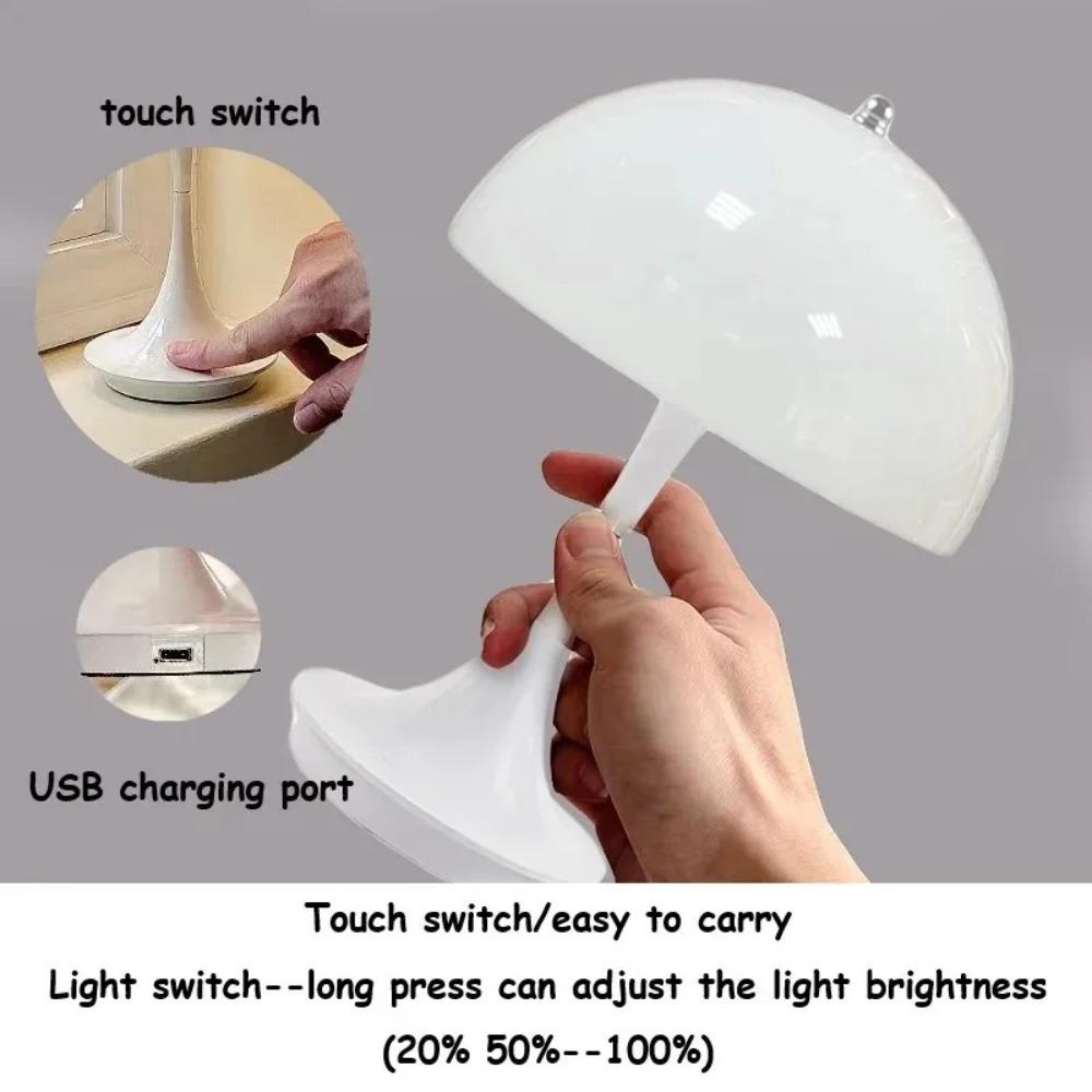 High-end Desk Lamp Rechargeable Bedroom Decorative Light Moderrn Mushroom Table Lamp Living Room