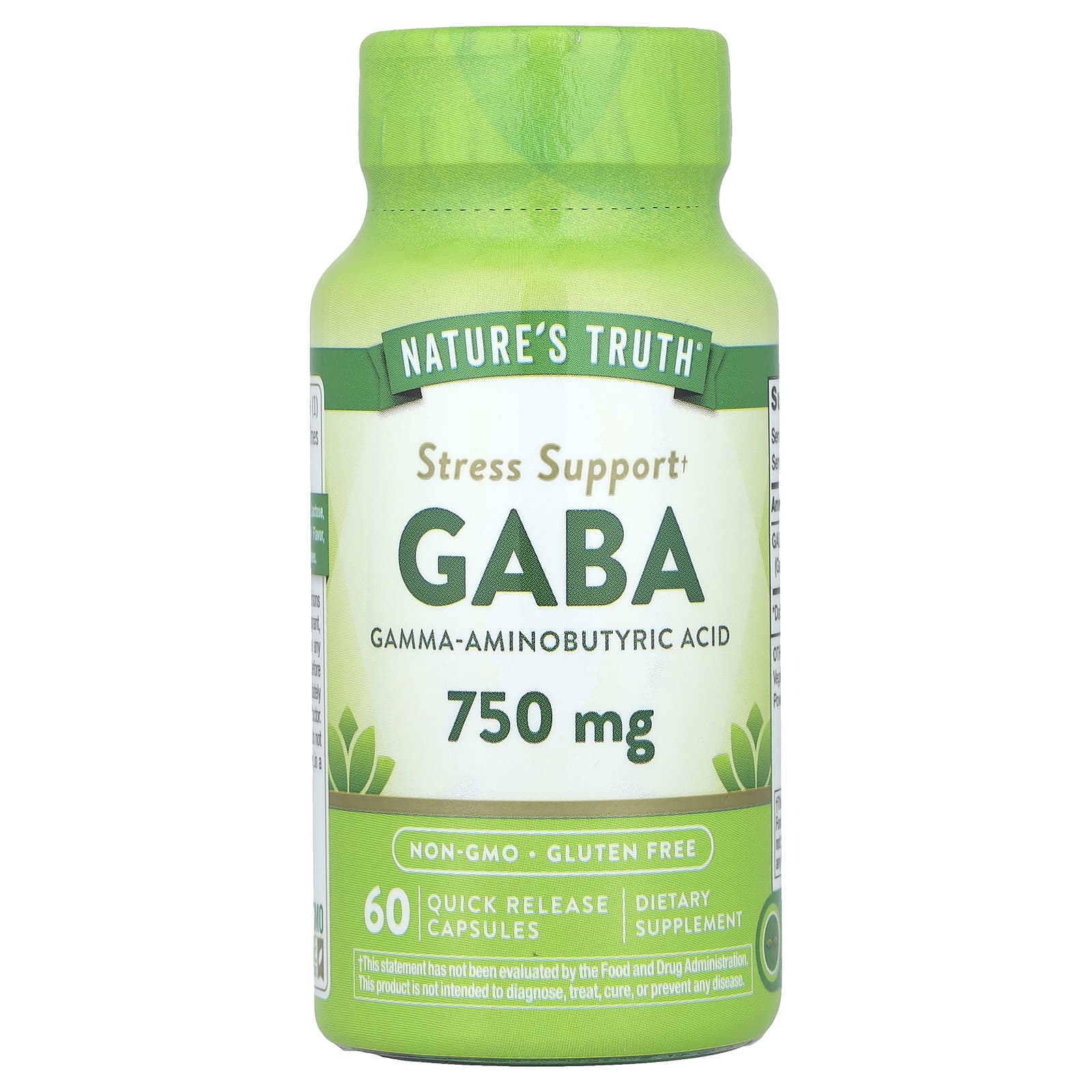 

Nature S Truth, Gaba, 750Mg, 60 Rapid Release Capsules