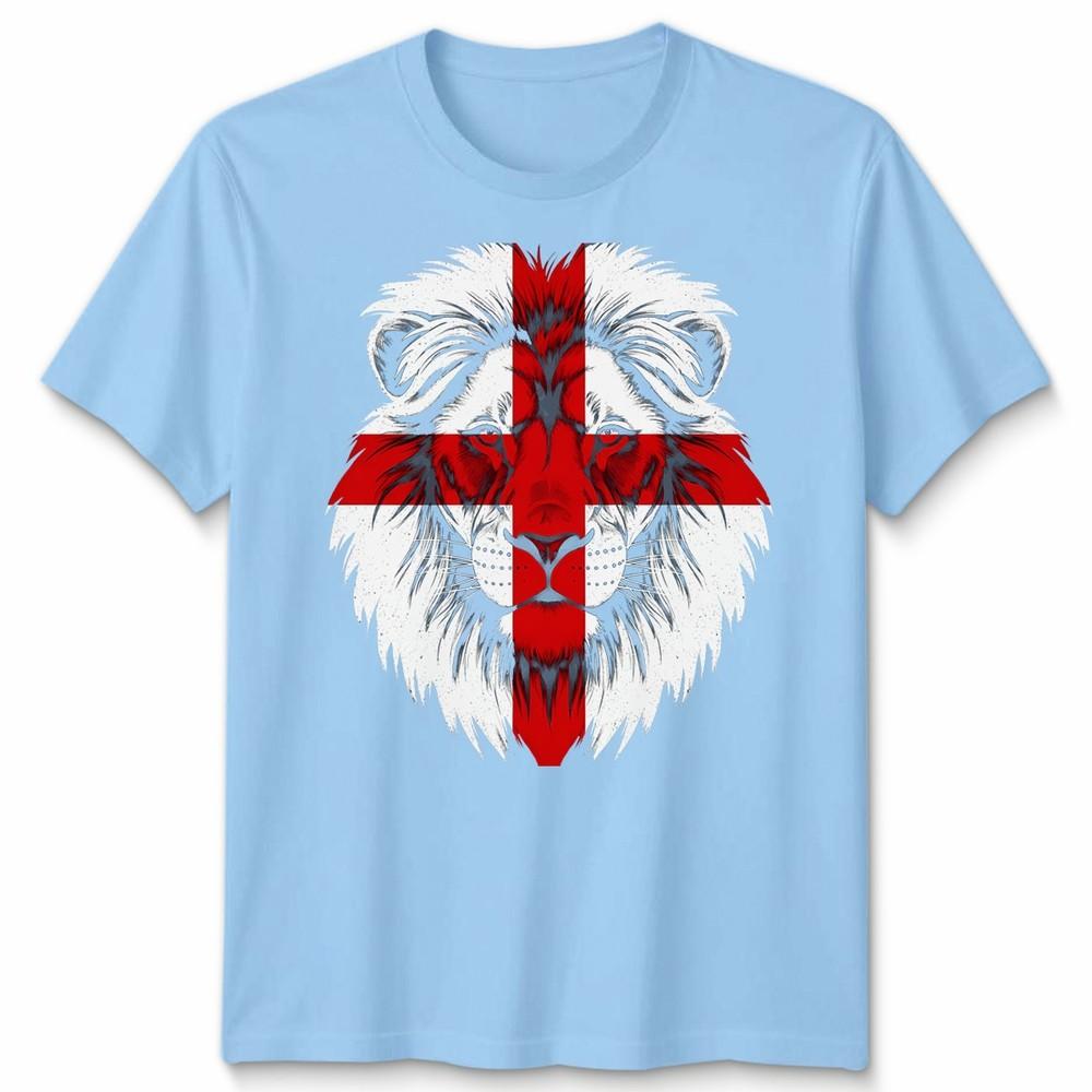 England Lion Unisex T Shirt England Flag Football Tee Graphic Top S