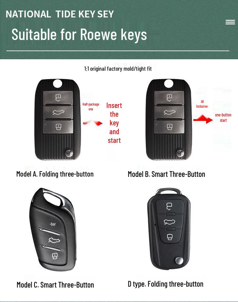 Roewe RX5 Max Schlüsselhülle für i5/RX3/360/550/350/RX8/i6 Plus Automodelle