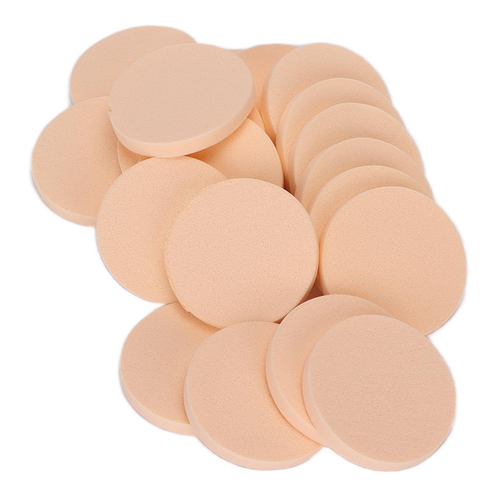 20 Stück runder Make-up-Schwamm, trocken und nass, doppelt verwendbar, wiederverwendbar, antibakteriell, rund, Puderquaste für Make-up