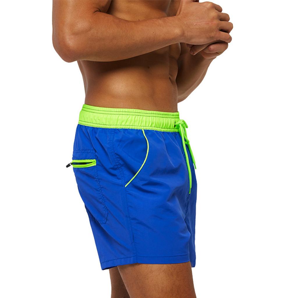 Men's Beachwear, Surfing Pants, Back Pocket Zipper, Solid Color, 3-pants, Quick Drying, Waterproof, Swimming Trunks