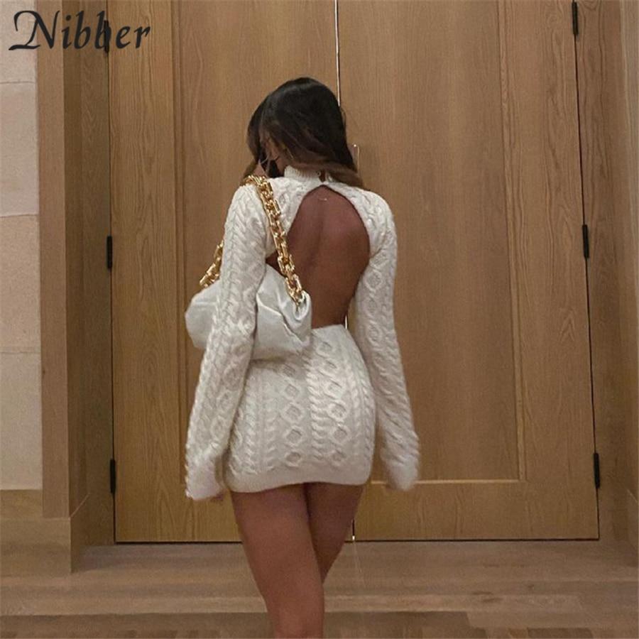 princess polly baby blue dress Buy Autumn Mini Knit Dress for Women Clothing Basic Sexy Backless Wool Dress  Fall Winter Luxurious Christmas Wear 2021 Outfit at affordable prices —  free shipping, real reviews with photos — Joom